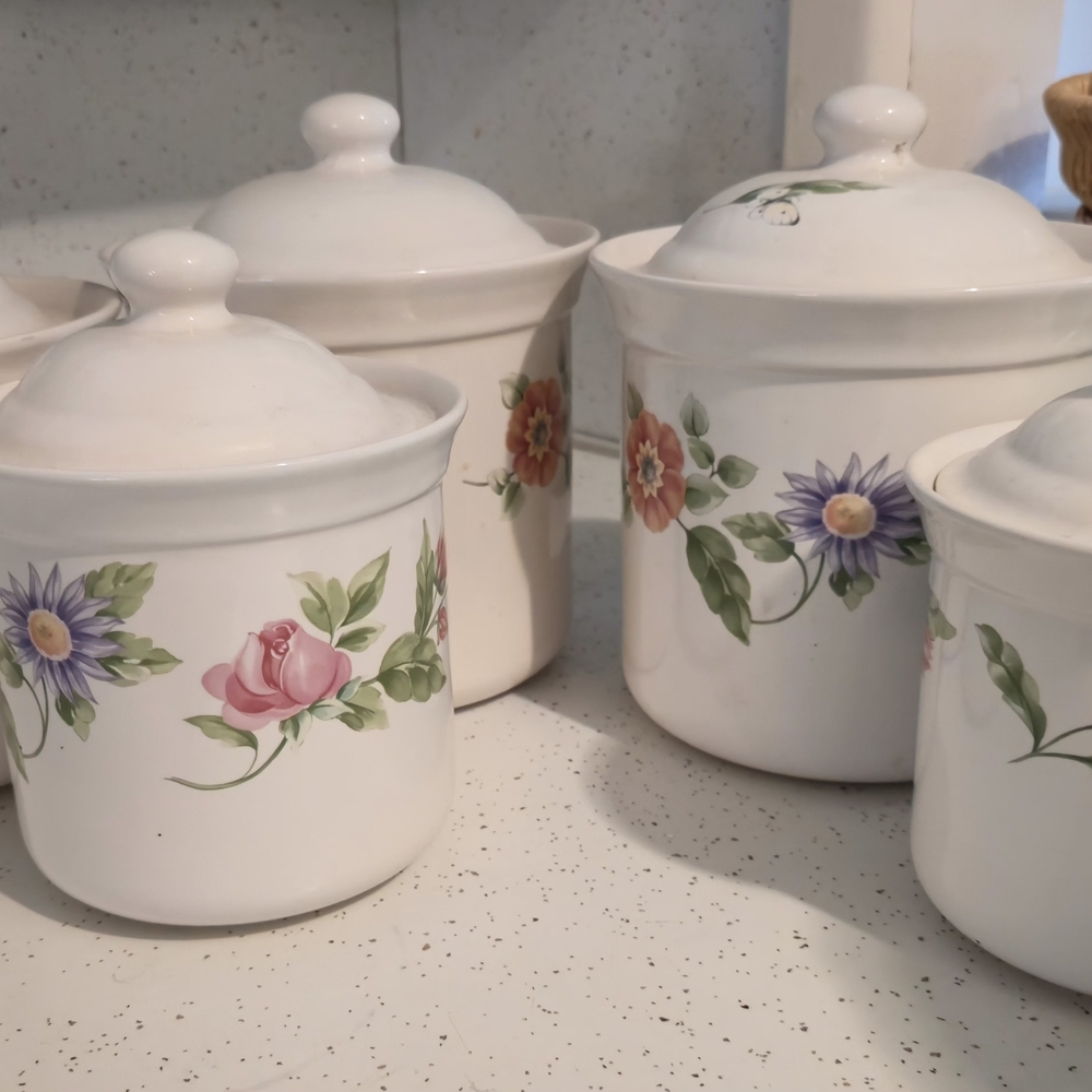 Floral Ceramic Canister Set